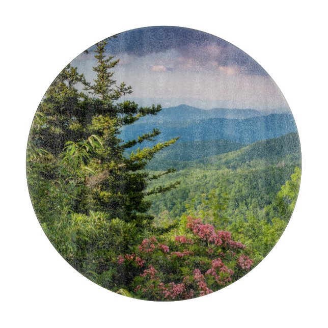 Tabla De Cortar Laurel de Montaña al Amanecer (Anverso)