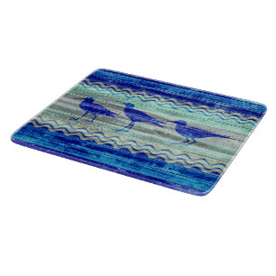 Tabla De Cortar Lavanderas costeras de la decoración de los azules