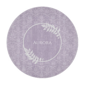 Tabla De Cortar Lavender elegante Damask personalizado