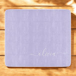 Tabla De Cortar Lavender Purple Modern Script Girly Monograma Nomb<br><div class="desc">Cubierta de nombres de monograma de escritura simple morada de lavanda. Esto hace que la graduación perfecta, el cumpleaños, el boda, la ducha de novia, el aniversario, la ducha de bebé o la fiesta de soltera sea un regalo para alguien que ama el lujo glam y los estilos de moda....</div>