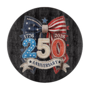 Tabla De Cortar Lazo de bandera americana 250 aniversario Patrióti
