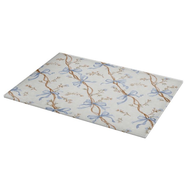 Tabla De Cortar Lazos Azules Crema (Borde)