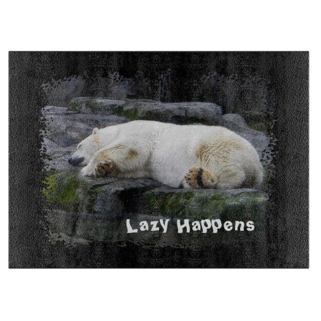 Tabla De Cortar Lazy Happens Polar Bear (Anverso)
