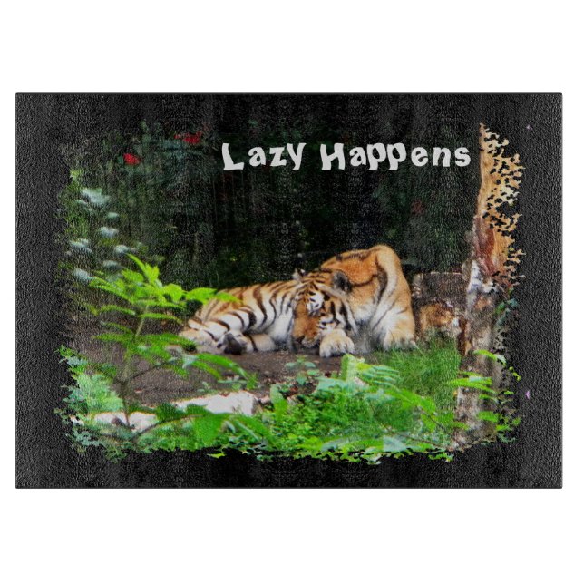 Tabla De Cortar Lazy pasa tigre siberiano (Anverso)