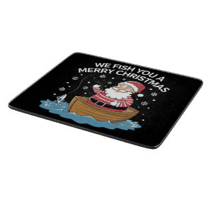Tabla De Cortar Le Deseamos una Feliz Navidad Pescador Pescando
