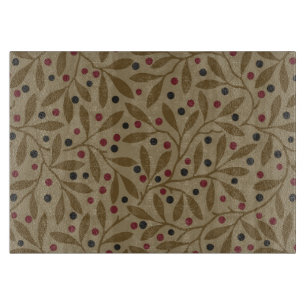 Tabla De Cortar Leaf Berry Classic Colored Bonito Pattern Art
