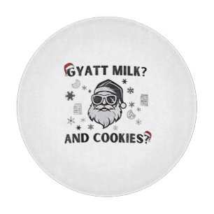 Tabla De Cortar Leche Gyatt y Galletas Divertido Santa Gen Alpha