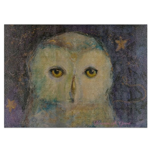 Tabla De Cortar Lechuza De Conocimiento Interior Whimsical Maureen (Anverso)