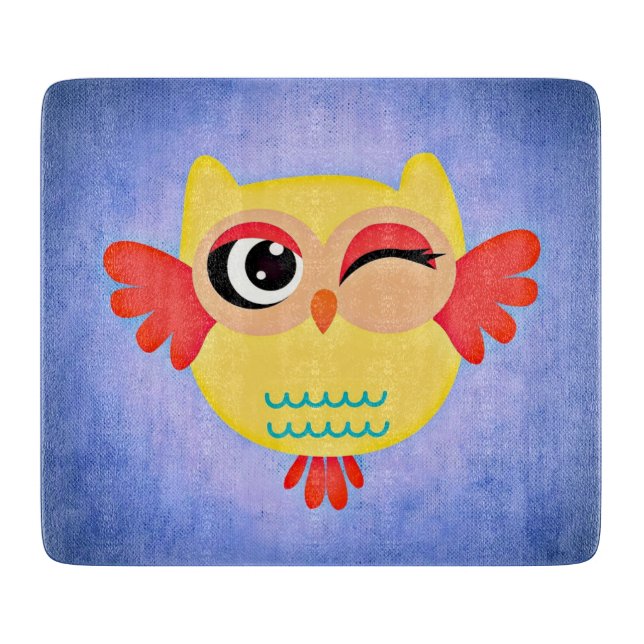Tabla De Cortar Lechuza Winking (Anverso)