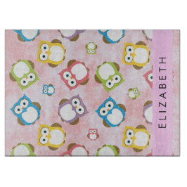 Tabla De Cortar Lechuzas, Patrón De Búho, Lechuzas Coloridas, Su N