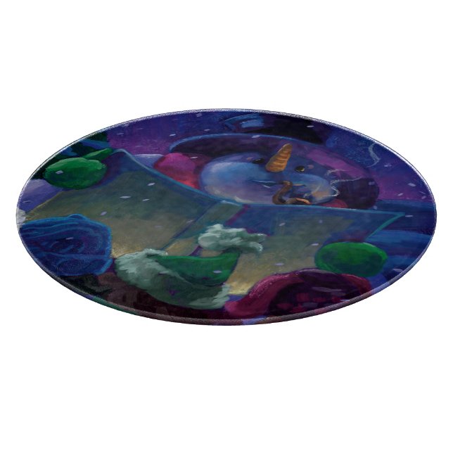 Tabla De Cortar Lectura en invierno (Borde)