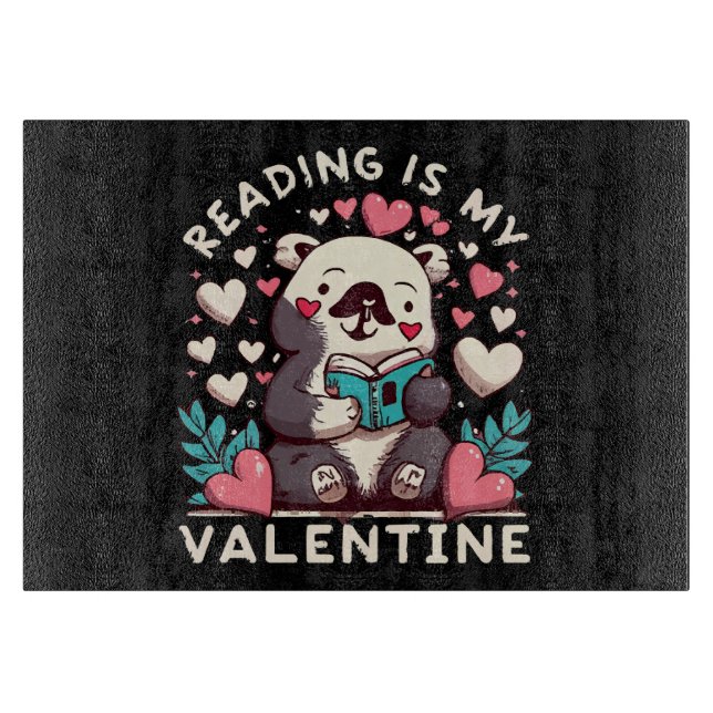 Tabla De Cortar Leer Es Mi San Valentín (Anverso)