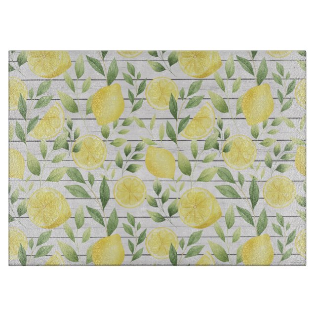Tabla De Cortar Lemones acuarelas (Anverso)
