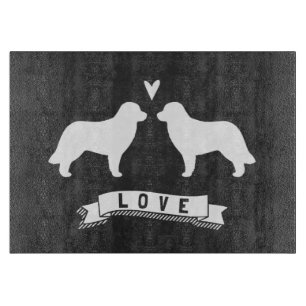 Tabla De Cortar Leonberger Silhouettes Love