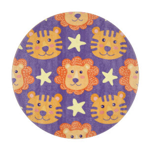 Tabla De Cortar Leones y tigres personalizados: Vintage