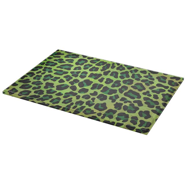 Tabla De Cortar Leopard Black and Green Print (Borde)