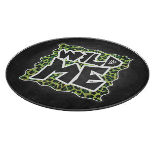 Tabla De Cortar Leopard Black and Green Print