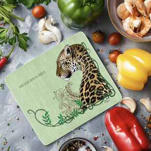 Tabla De Cortar Leopard Wild Cat Green Henna