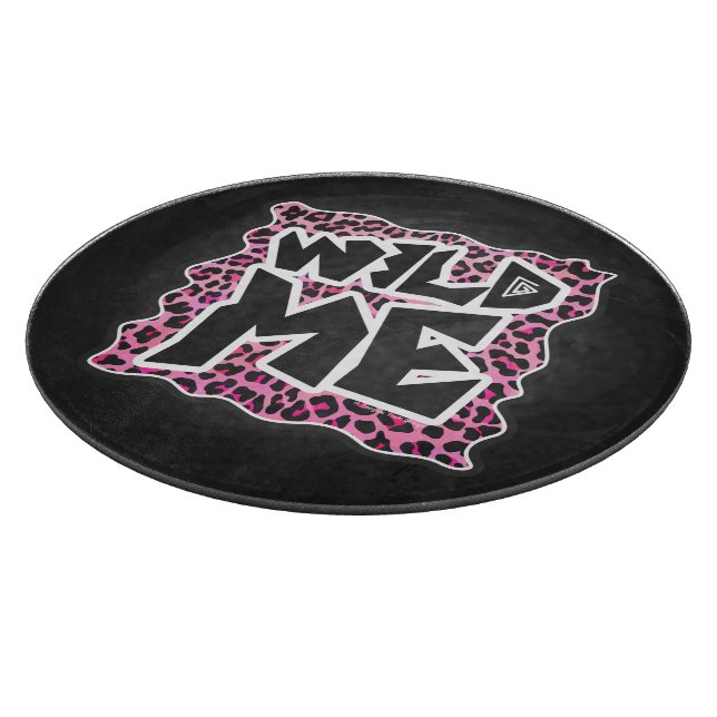 Tabla De Cortar Leopard Wild Me Black and Hot Pink Design (Borde)