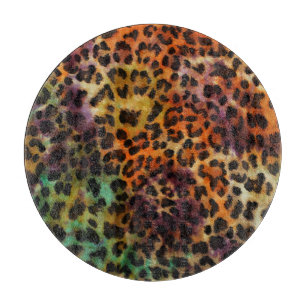 Tabla De Cortar Leopardo colorido: Textura abstracta de época