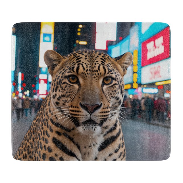 Tabla De Cortar Leopardo en Times Square (Anverso)