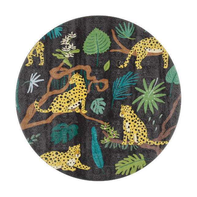 Tabla De Cortar Leopardos de la jungla: Ilustraciones de vida salv (Anverso)