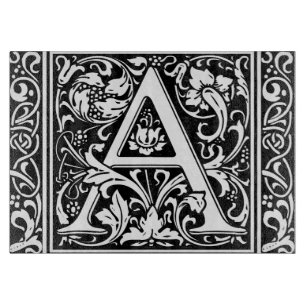 Tabla De Cortar Letra A Monograma Medieval Art Nouveau