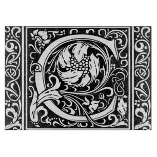 Tabla De Cortar Letra C Monograma Arte Nouveau Medieval