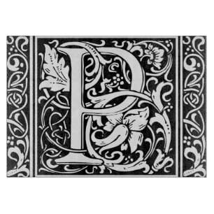 Tabla De Cortar Letra P Monograma Medieval Art Nouveau