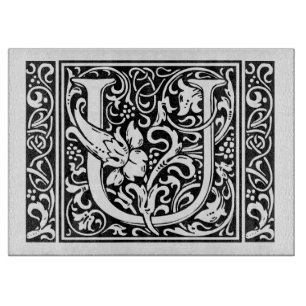 Tabla De Cortar Letra U Monograma medieval Art Nouveau