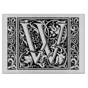 Tabla De Cortar Letra W Monograma Medieval Art Nouveau