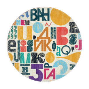 Tabla De Cortar Letras dibujadas a mano: diseño inmaterial vintage