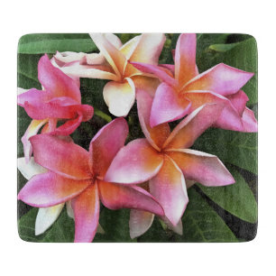 Tabla De Cortar Leyenda De Flor De Frangipani Pink Pálido