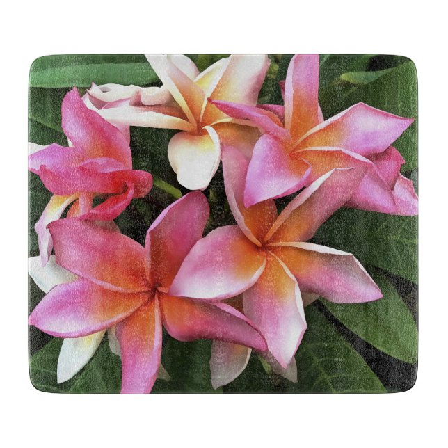 Tabla De Cortar Leyenda De Flor De Frangipani Pink Pálido (Anverso)