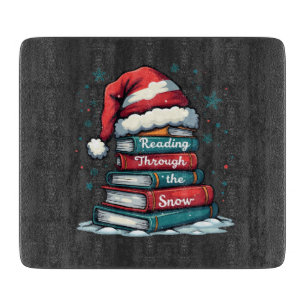 Tabla De Cortar Leyendo a través de la nieve leyendo a los enamora
