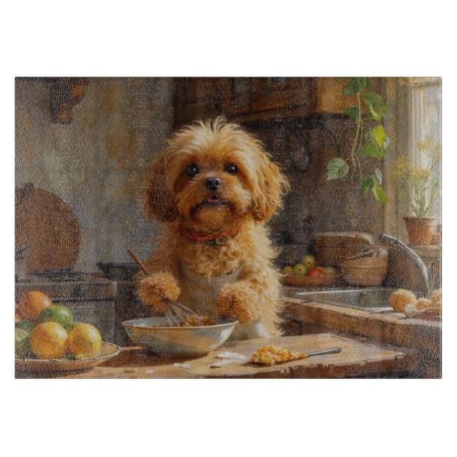 Tabla De Cortar Lhasa Apso Cooking in Kitchen (Anverso)