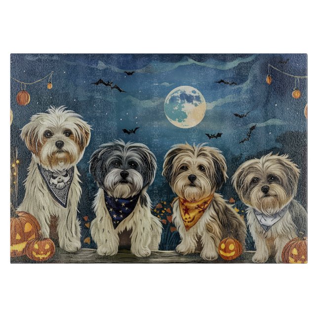 Tabla De Cortar Lhasa Apso Halloween Spooky (Anverso)
