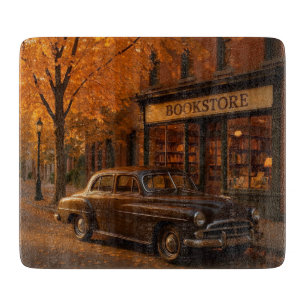 Tabla De Cortar Librería y auto Vintage Fall/Otoño