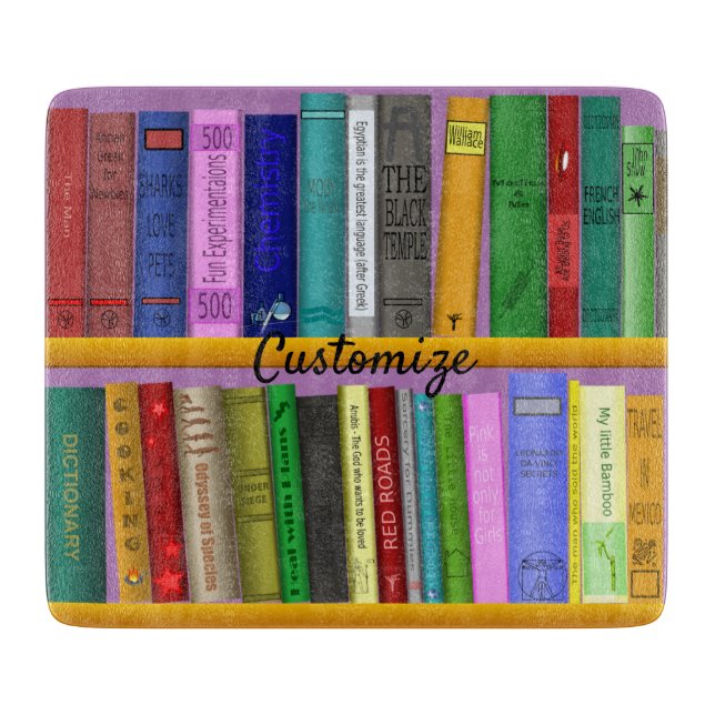 Tabla De Cortar Libros en estantes Thunder_Cove (Anverso)