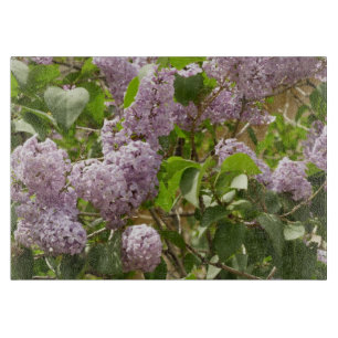Tabla De Cortar Lilac Bush hermosas flores de primavera morada