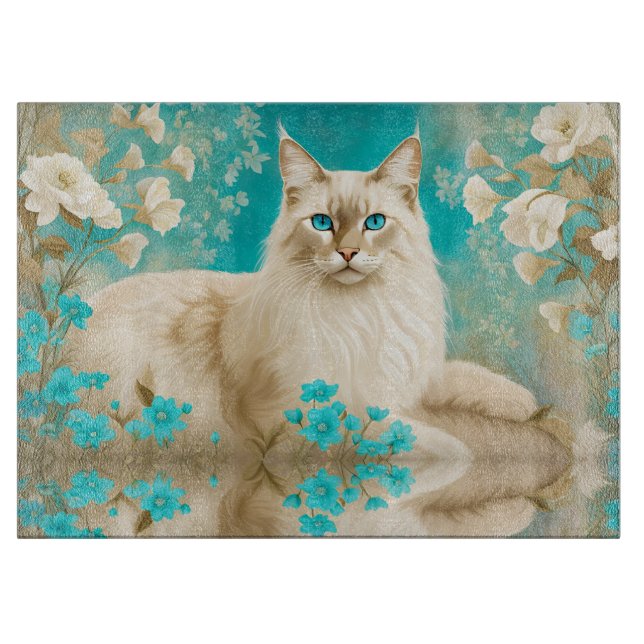 Tabla De Cortar Lilac Lynx Point Arte Retrato Siamés (Anverso)