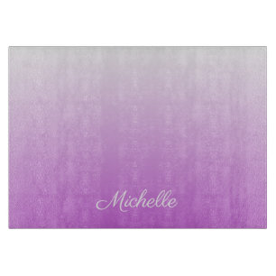 Tabla De Cortar Lilac púrpura oscuro nombre personalizado