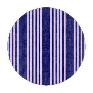 Tabla De Cortar Lilac púrpura y azul marino cinco rayas patrón
