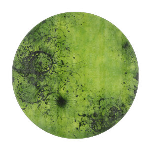 Tabla De Cortar Lima Verde Grunge con Acentos Negros