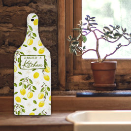 Tabla De Cortar Limón personalizado, amarillo cítrico y verde