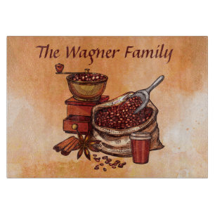 Tabla De Cortar linda barra de café agregar nombre