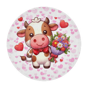 Tabla De Cortar Linda vaca del día de San Valentín
