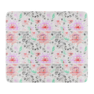 Tabla De Cortar Lindo azteca floral pastel colorido