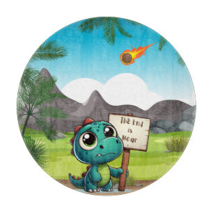 Tabla De Cortar lindo, divertido dinosaurio