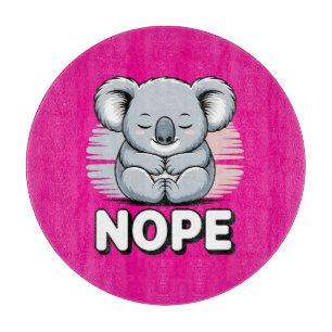 Tabla De Cortar Lindo Koala Dormido “No” Divertido Cartoon